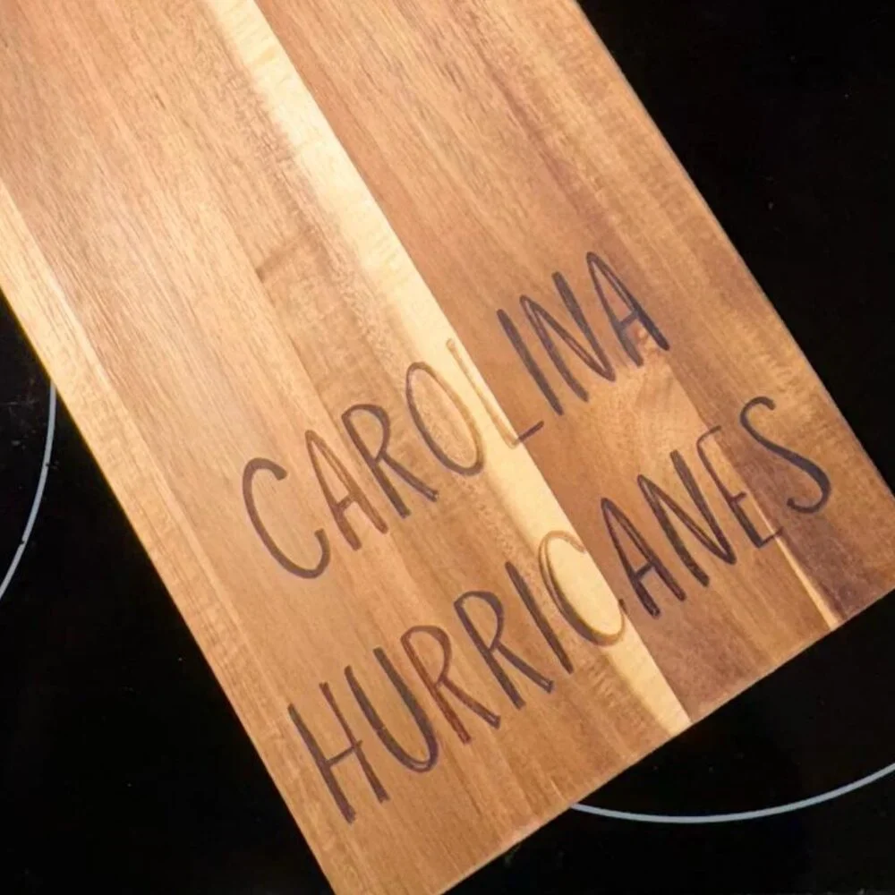 NWT Carolina Hurricanes Engraved Wooden Cutting Board - Hockey Gift